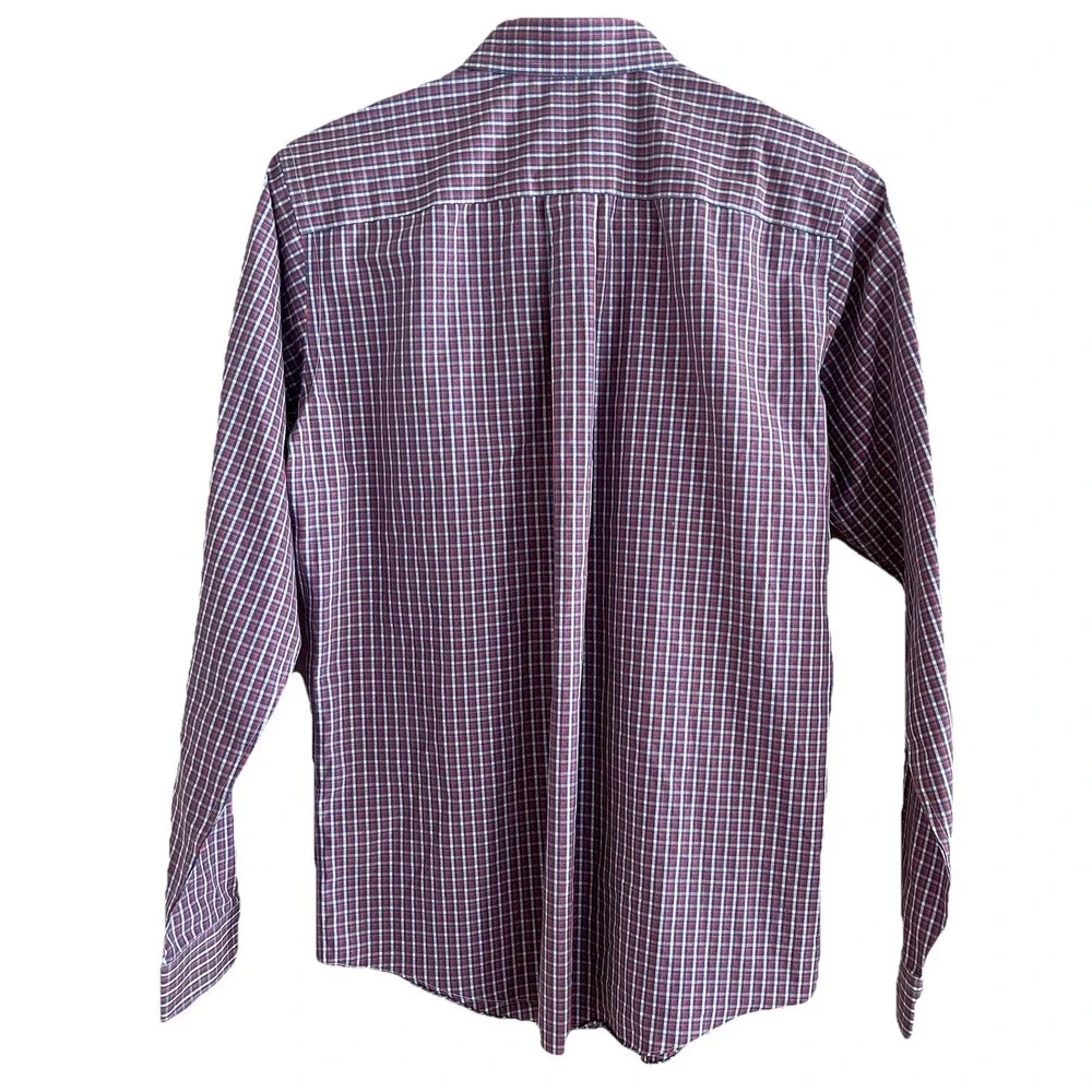 Brooks Brothers Fleece Shirt Boys Sz L Plaid Long Sleeve Button Up Non Iron Logo